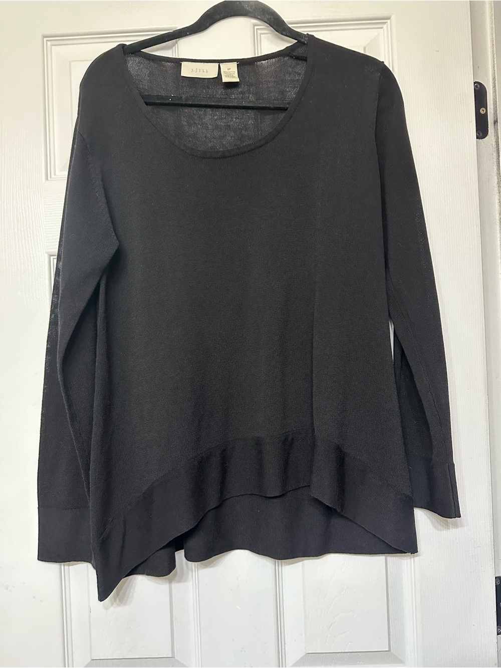 J. Jill Black Knit Top with Crew Neck
